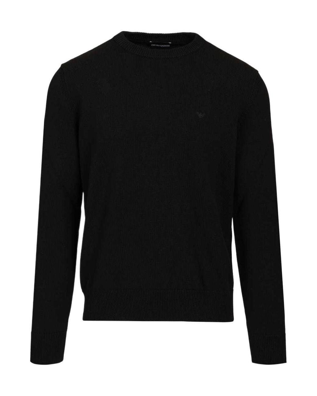 Emporio Armani Black Logo Crewneck Knitted Jumper for men