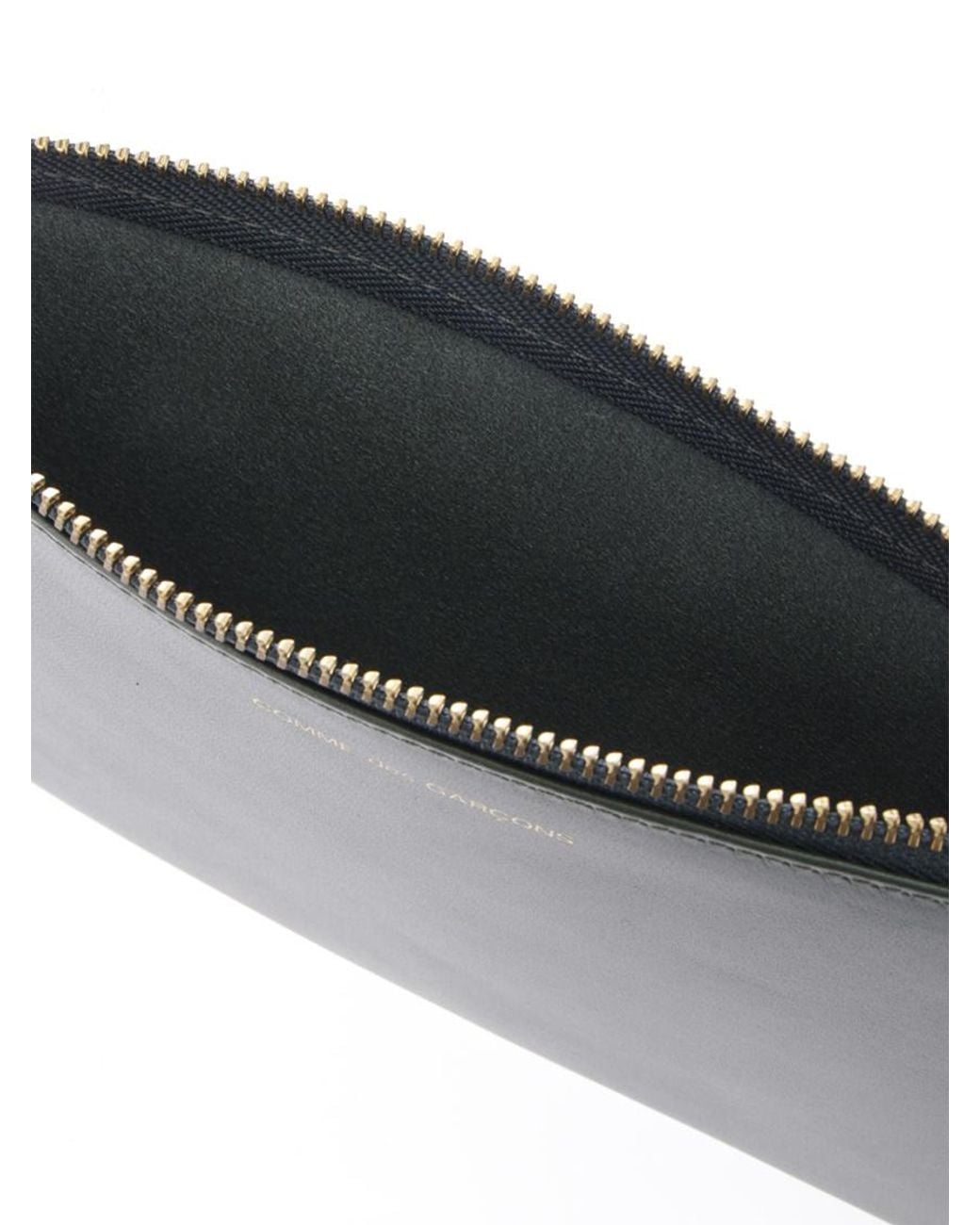 Comme des Garçons Black Comme Des Garçons Wallet Logo Detailed Zip-Up Pouch