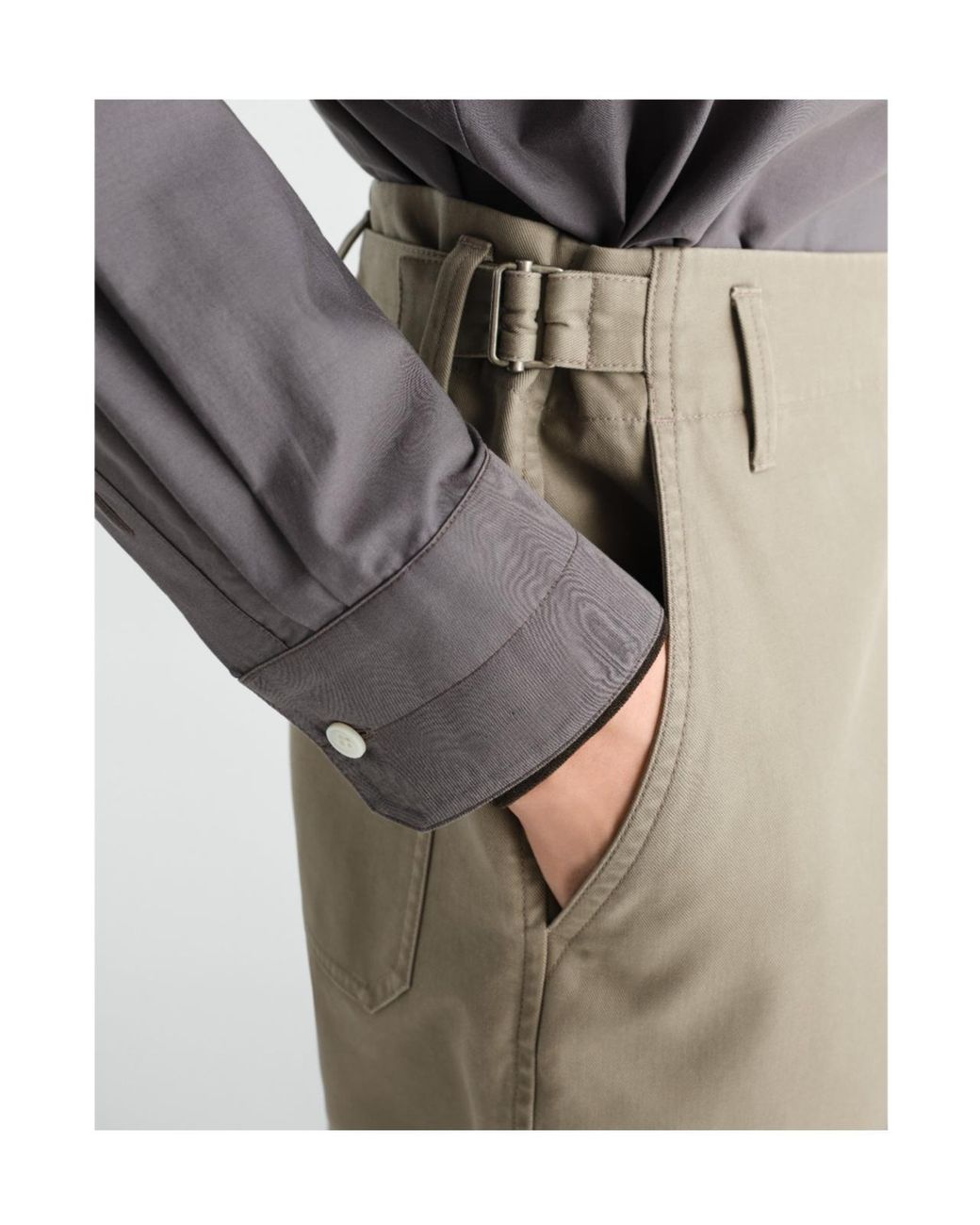Lemaire Natural Tapered Cotton Pants for men