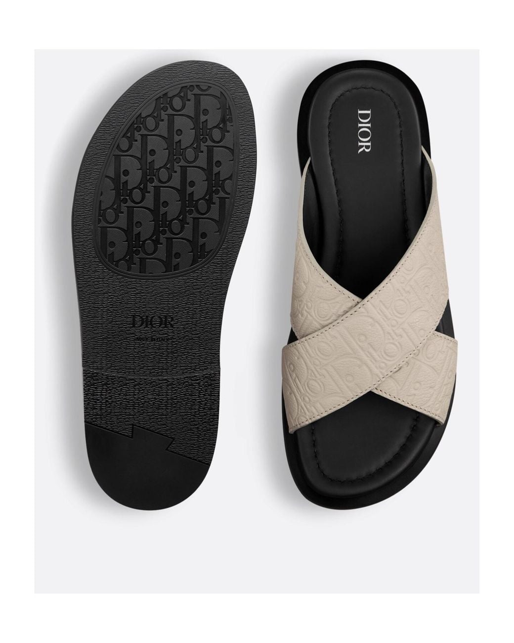 Dior White Homme Alias Slip-On Sandals for men
