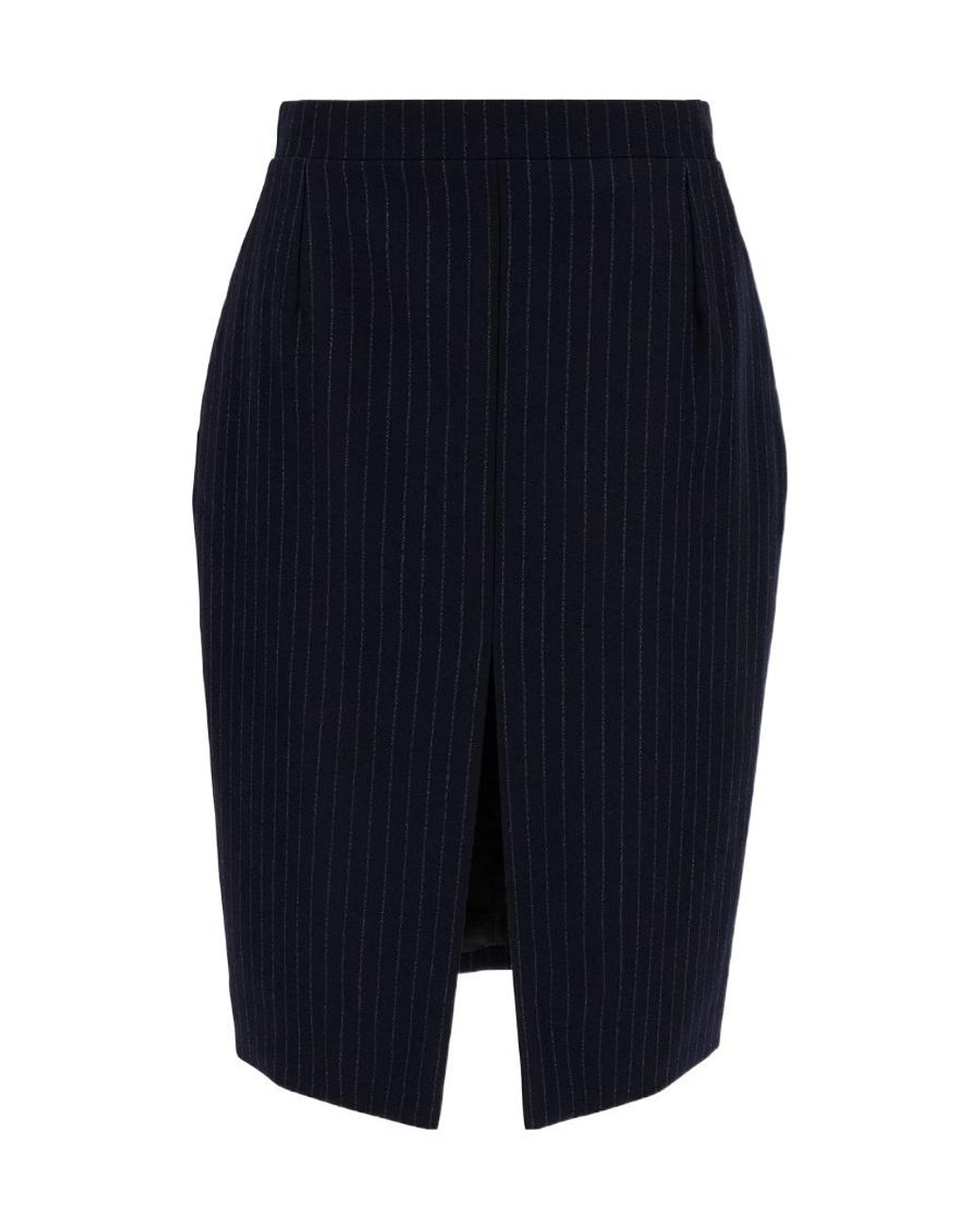 Saint Laurent Blue Striped Pencil Skirt