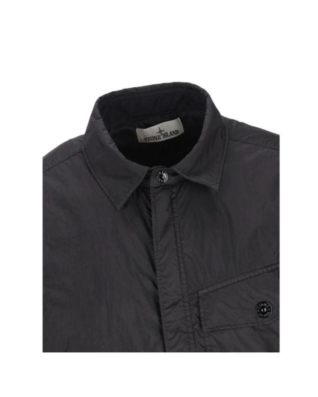 Stone Island Black Compass Patch Zip-Up Jacket for men