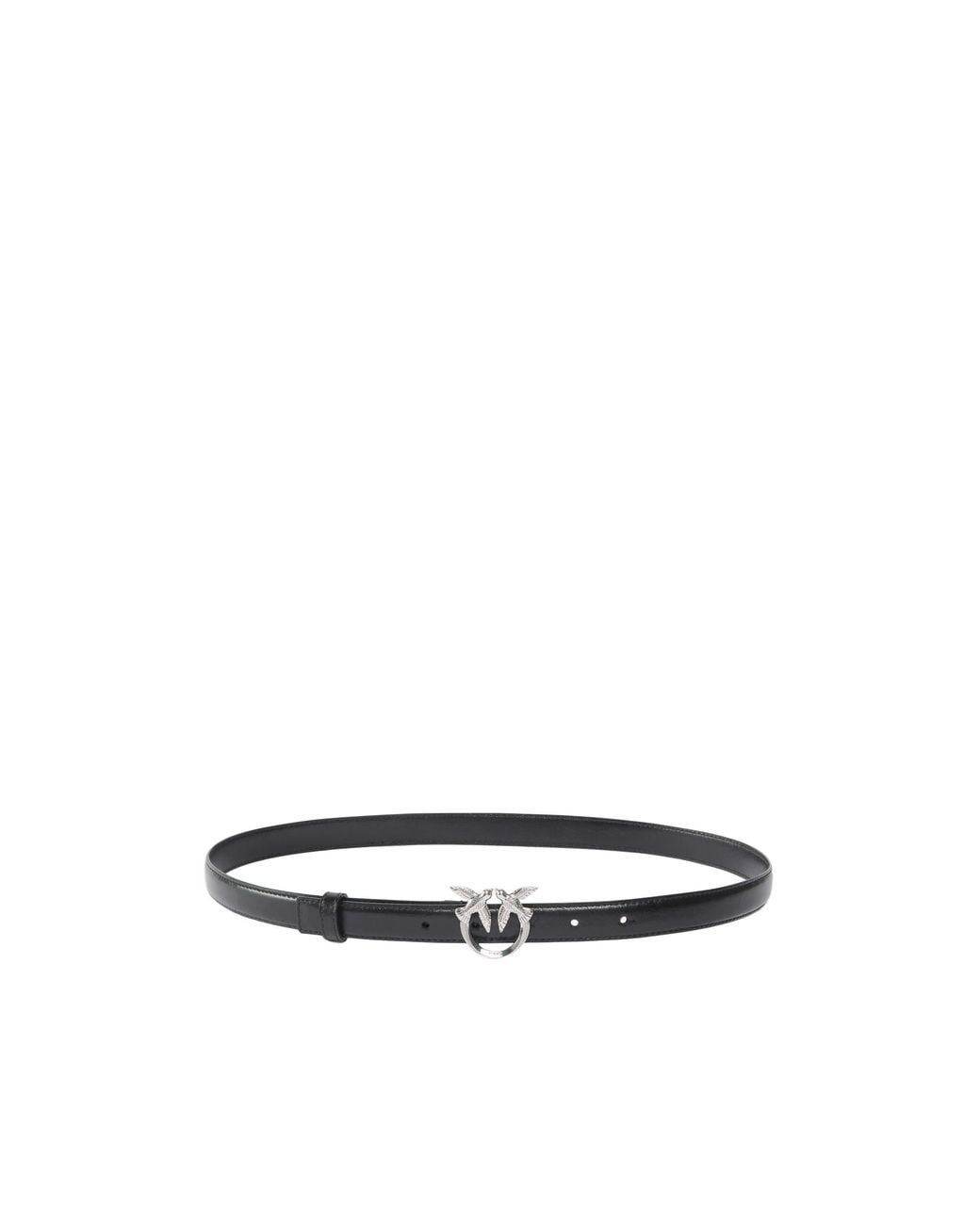 Pinko White Bird-Buckle Slim Belt