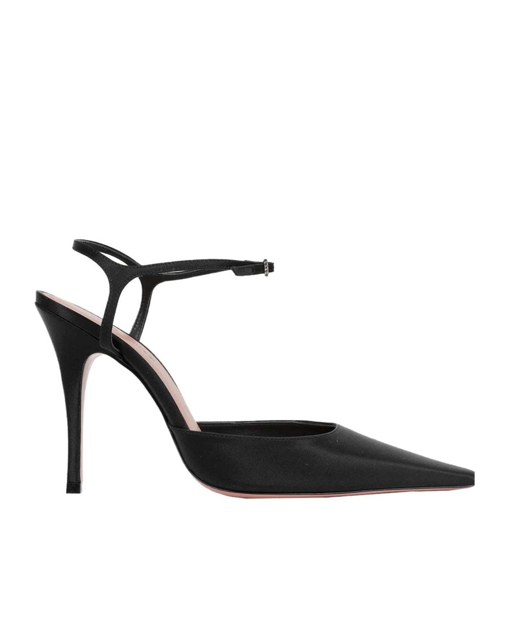 AMINA MUADDI Black Pointed-Toe High-Heeled Sandals