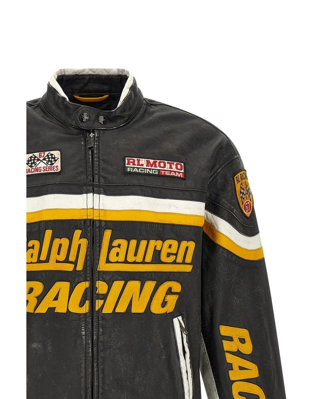 Polo Ralph Lauren Black Zipped Moto Jacket for men