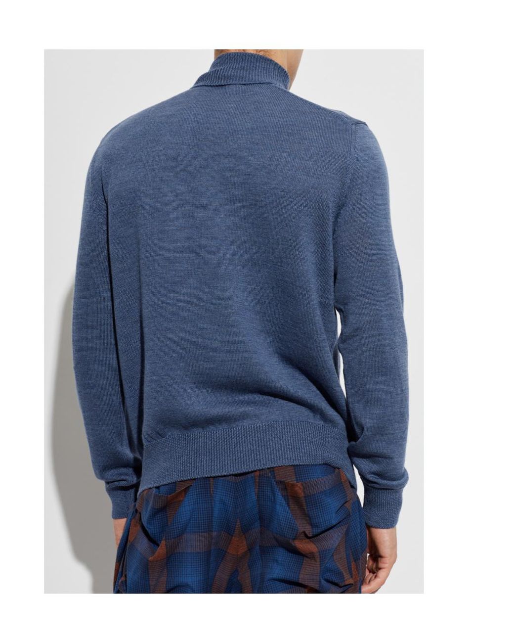 Vivienne Westwood Blue Mark Orb Turtleneck Knitted Sweater for men