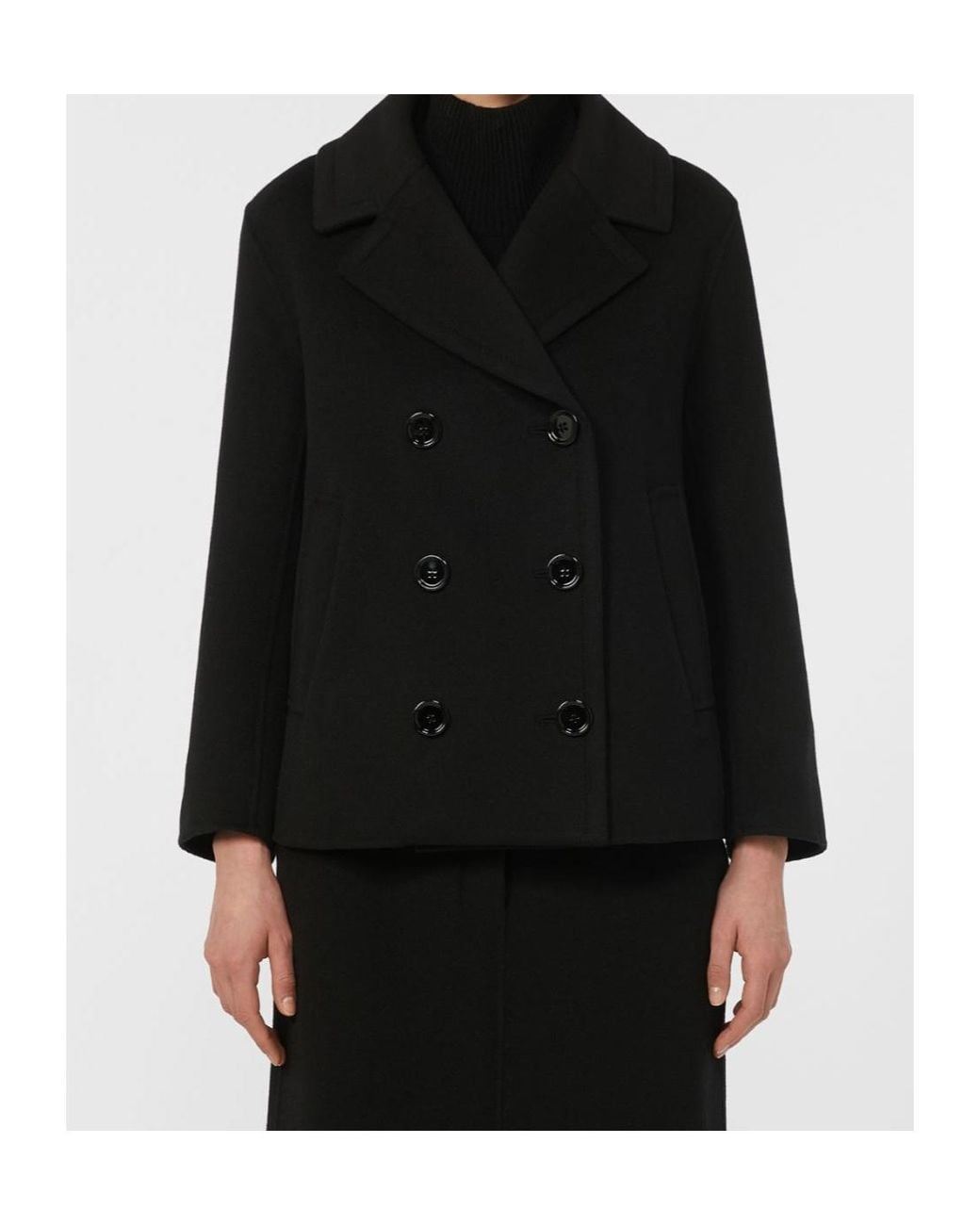 Max Mara Black 'S Elise Double-Breasted Coat