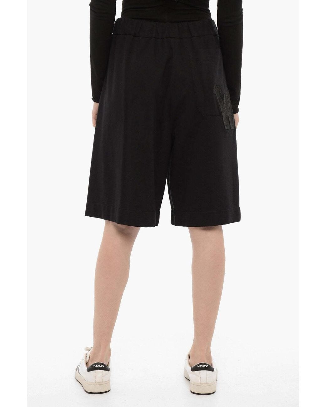 Woolrich Black Logo-Patch Elasticated Shorts