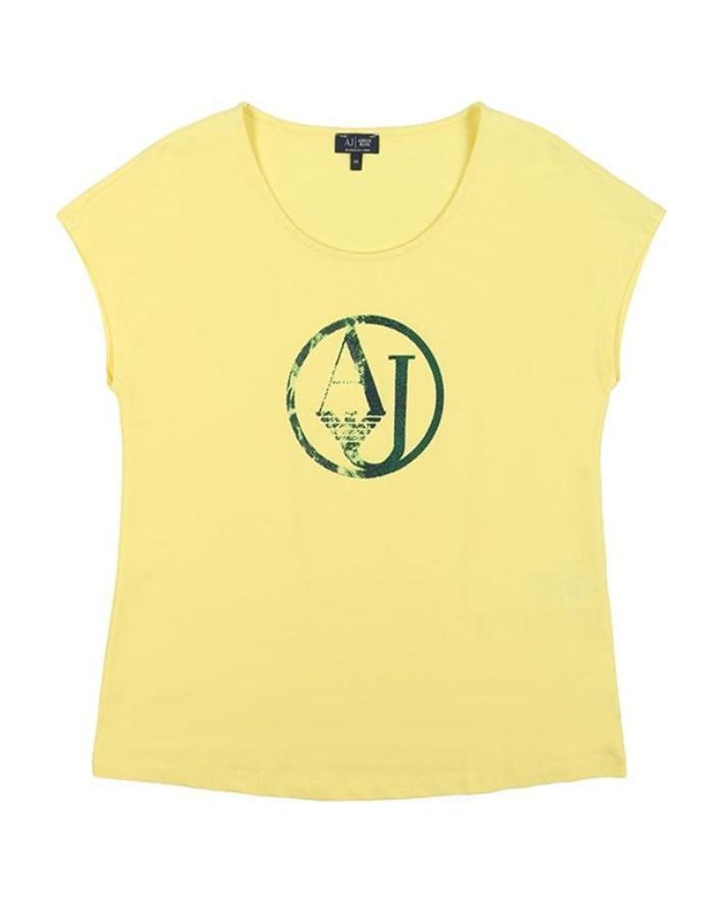 Armani Jeans Yellow Crew Neck Logo T-Shirt