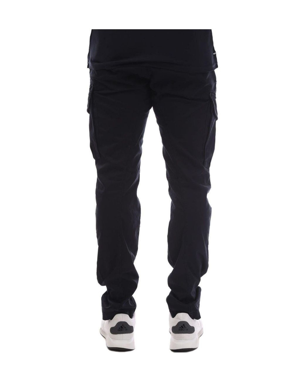 C P Company Black Stretch Sateen Lens Cargo Pants for men