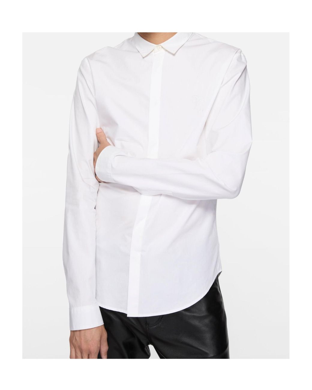 Acne White Organic-Cotton Shirt for men