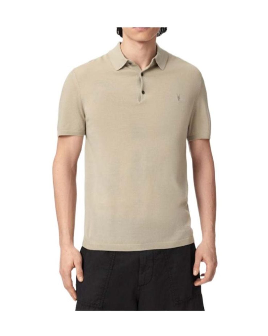AllSaints White Mode Short-Sleeve Wool Polo Shirt for men
