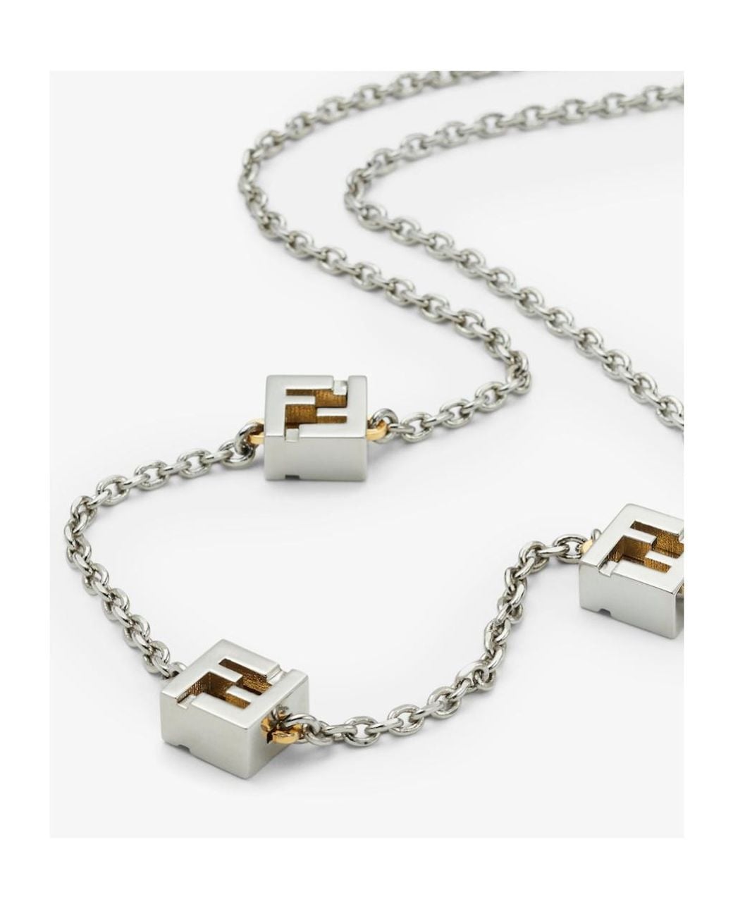 Fendi Metallic And-Colored Necklace for men