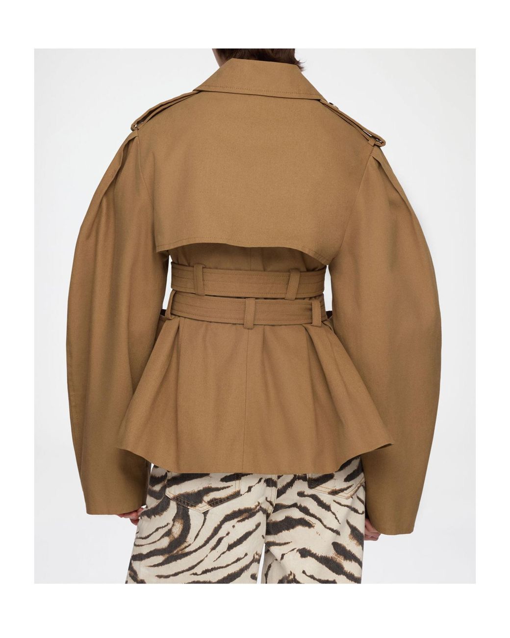 Ganni Brown Ermine Belted Jacket