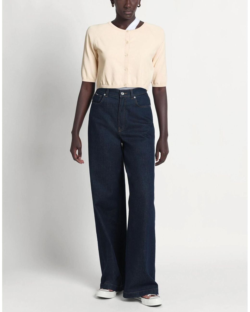 Max Mara Natural Simple Solid-Color Knit Short-Sleeve Top