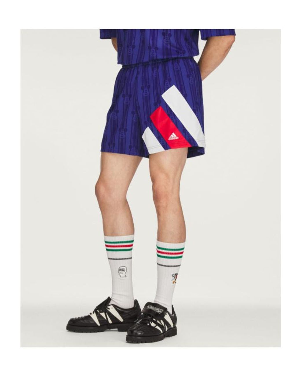 Adidas Blue Originals Brain Dead Disney Print Shorts for men