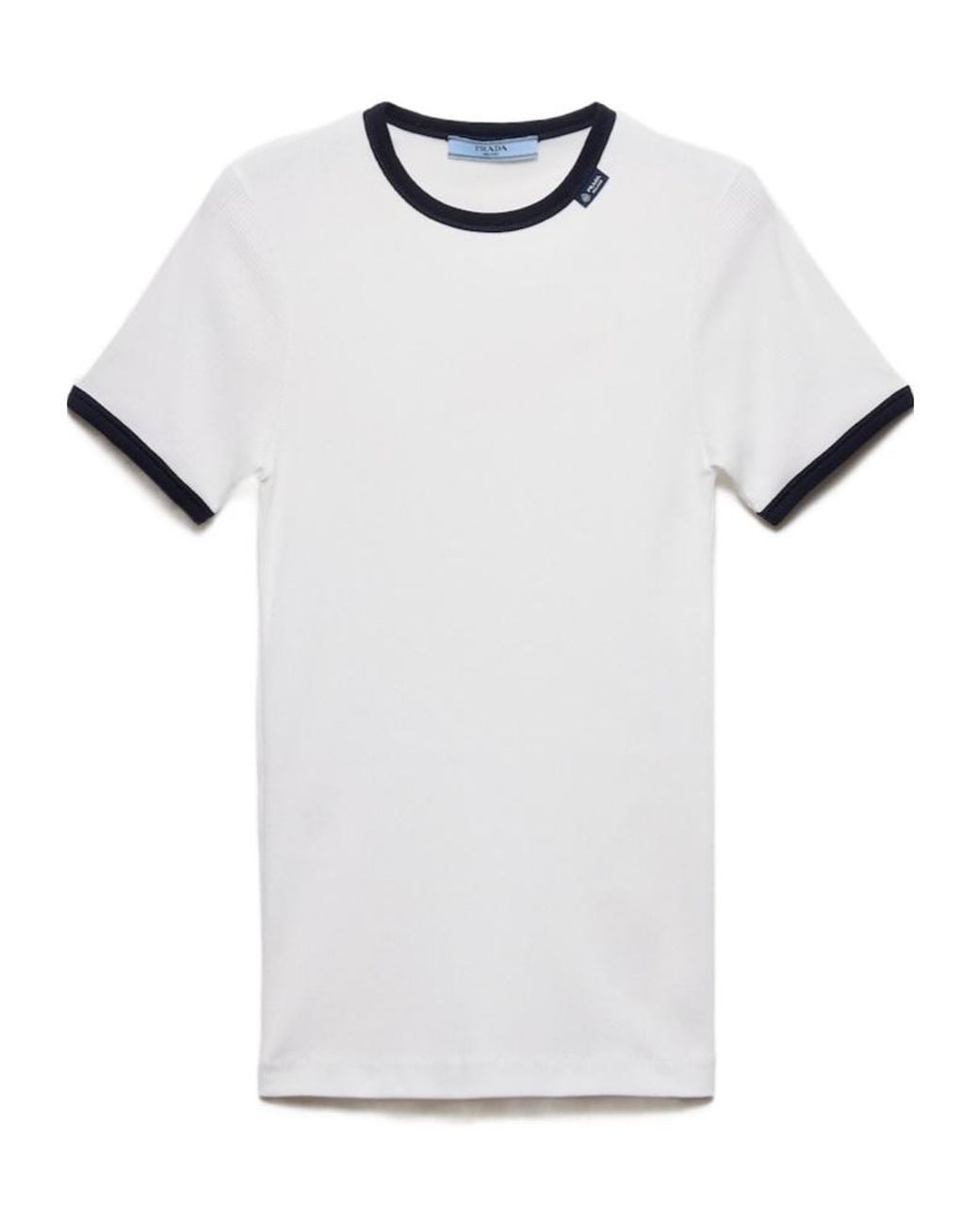 Prada White Ribbed Knit Top