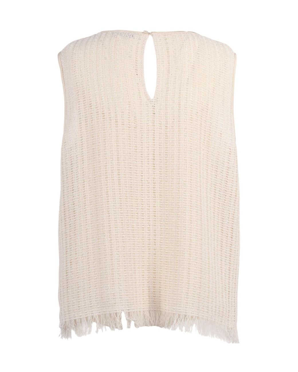 Peserico Natural Sleeveless Crewneck Top