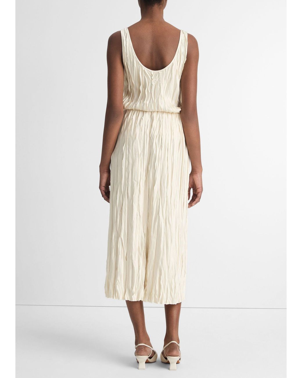 Vince Natural Crushed Satin Bias Skirt