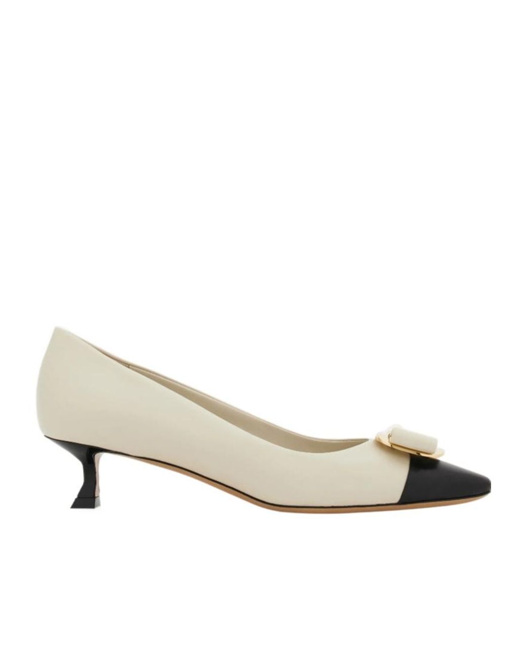 Ferragamo Natural Vara Buckle High Heels