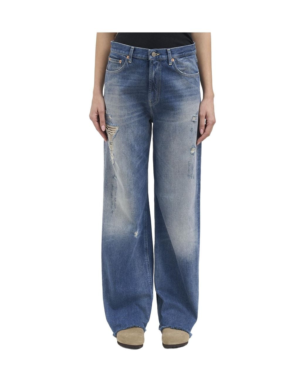 Dondup Blue Distressed Ripped Jeans