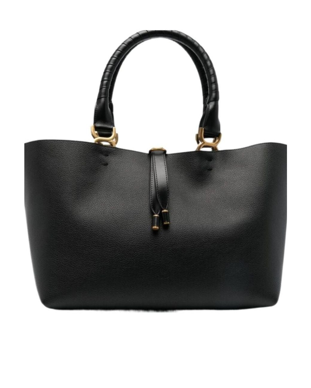 Chloé Black Marcie Leather Tote Bag