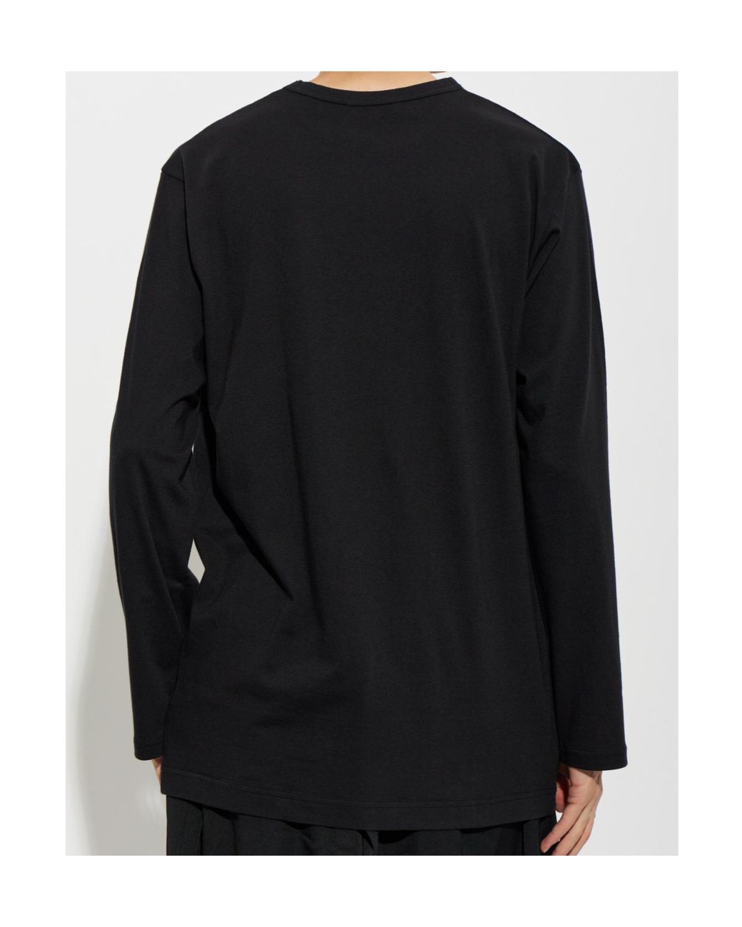 Yohji Yamamoto Black Graphic Printed Long-Sleeved T-Shirt for men