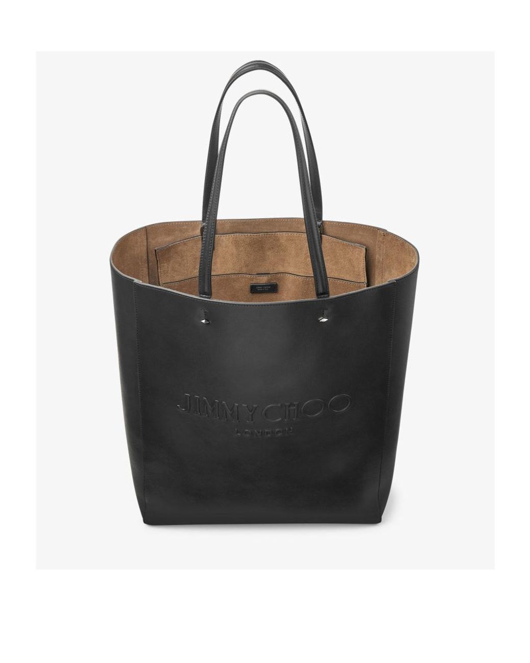 Jimmy Choo Black Logo Embossed Top Handle Tote Bag for men