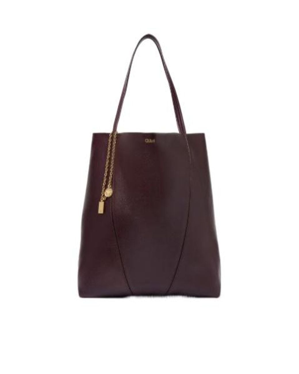 Chloé Purple Spin Chain-Detail Tote Bag