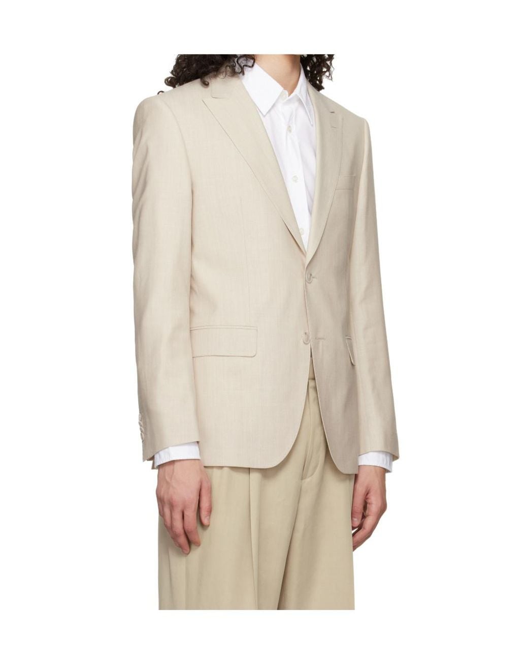 Boss Natural Single-Breasted Suit Jacket for men