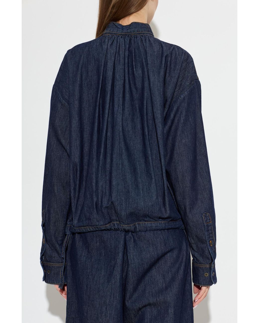 Dries Van Noten Blue Scarf Shirt