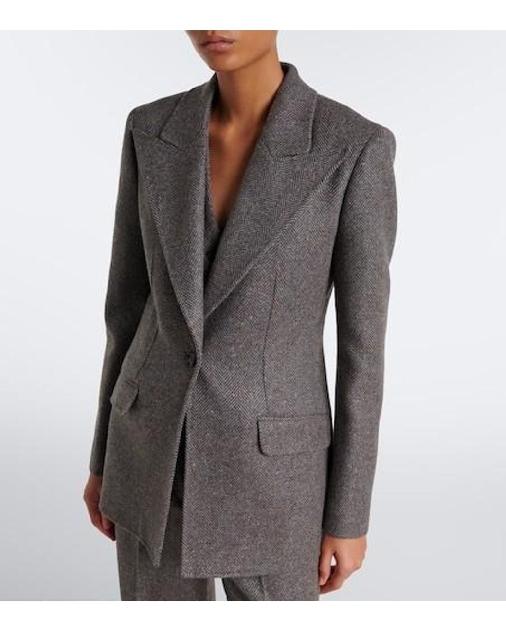 Gabriela Hearst Black Cashmere And Wool Blazer