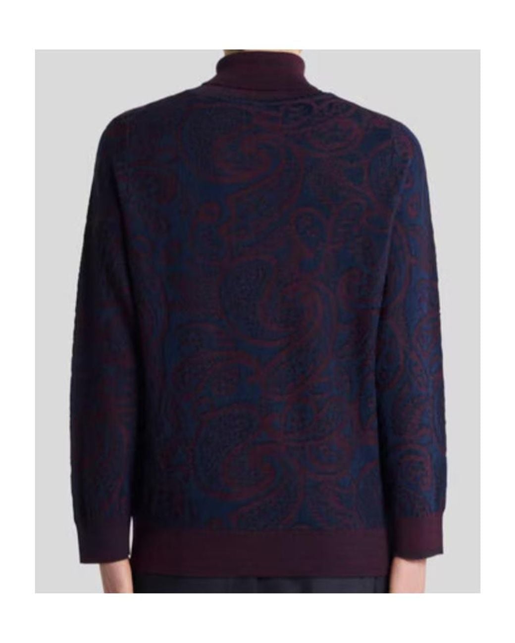 Etro Blue Wool-Blend Jacquard Turtleneck Sweater for men