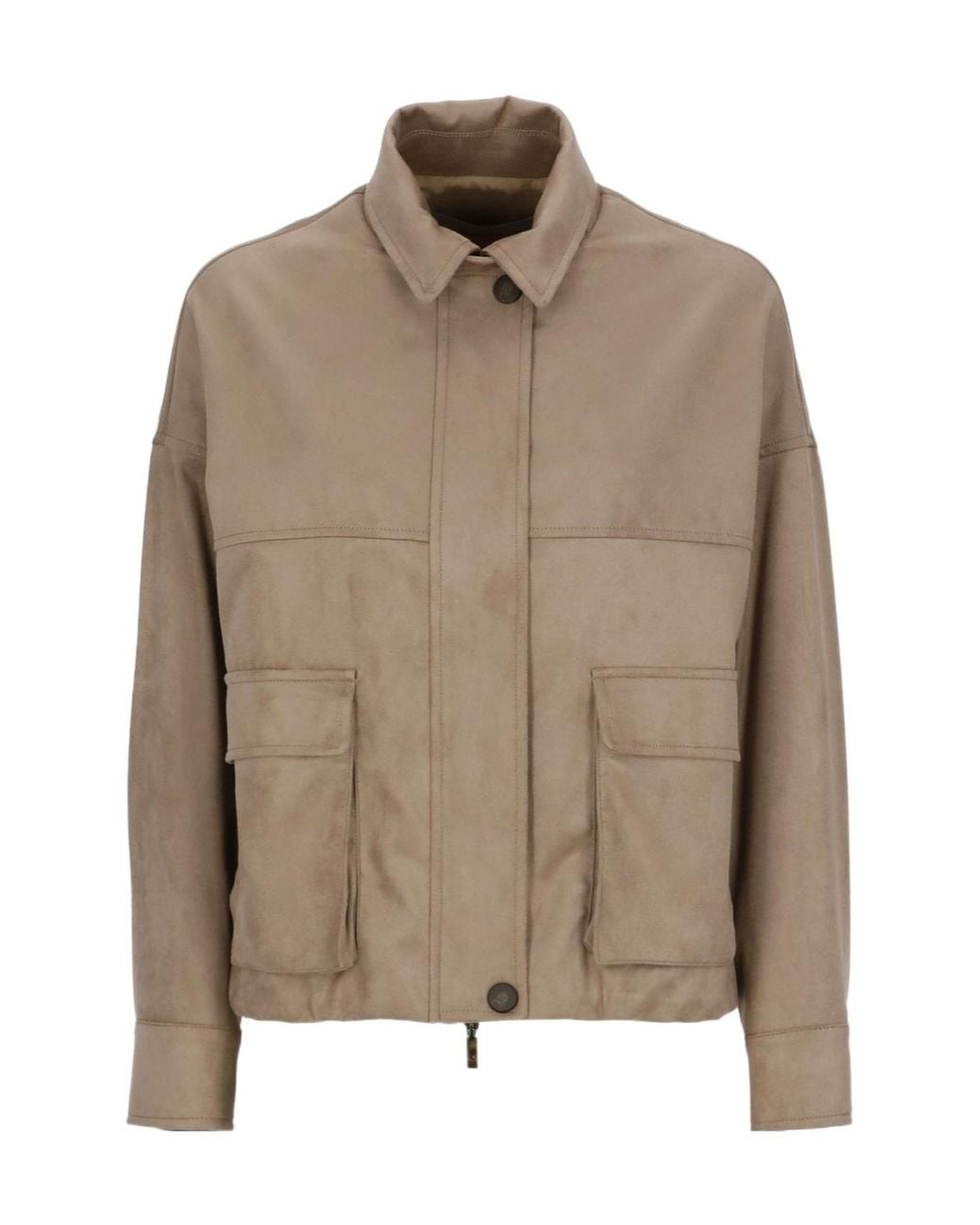 D.exterior Brown Bomber Jacket