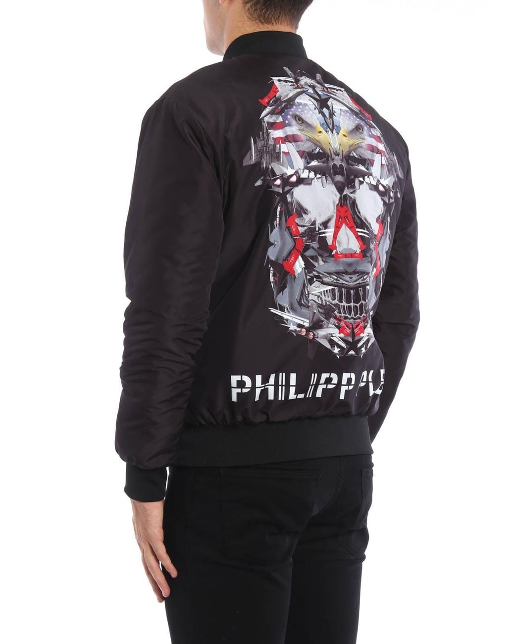 Philipp Plein Blue Logo Baseball Jacket for men