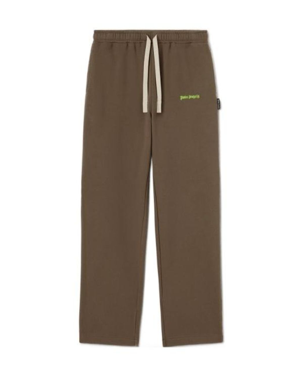 Palm Angels Green Logo-Embroidered Track Pants for men
