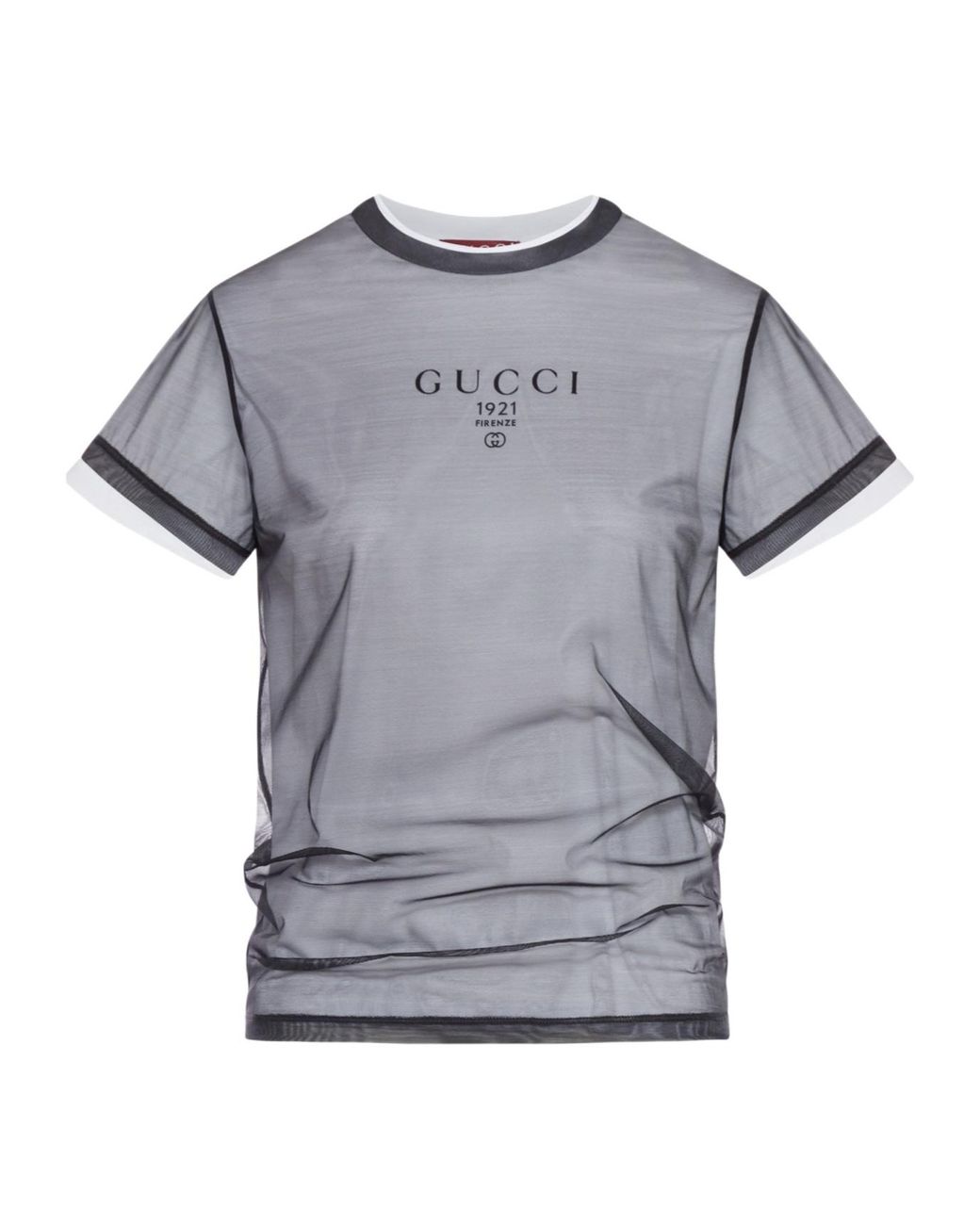 Gucci Gray Printed Double Layered Jersey T-Shirt