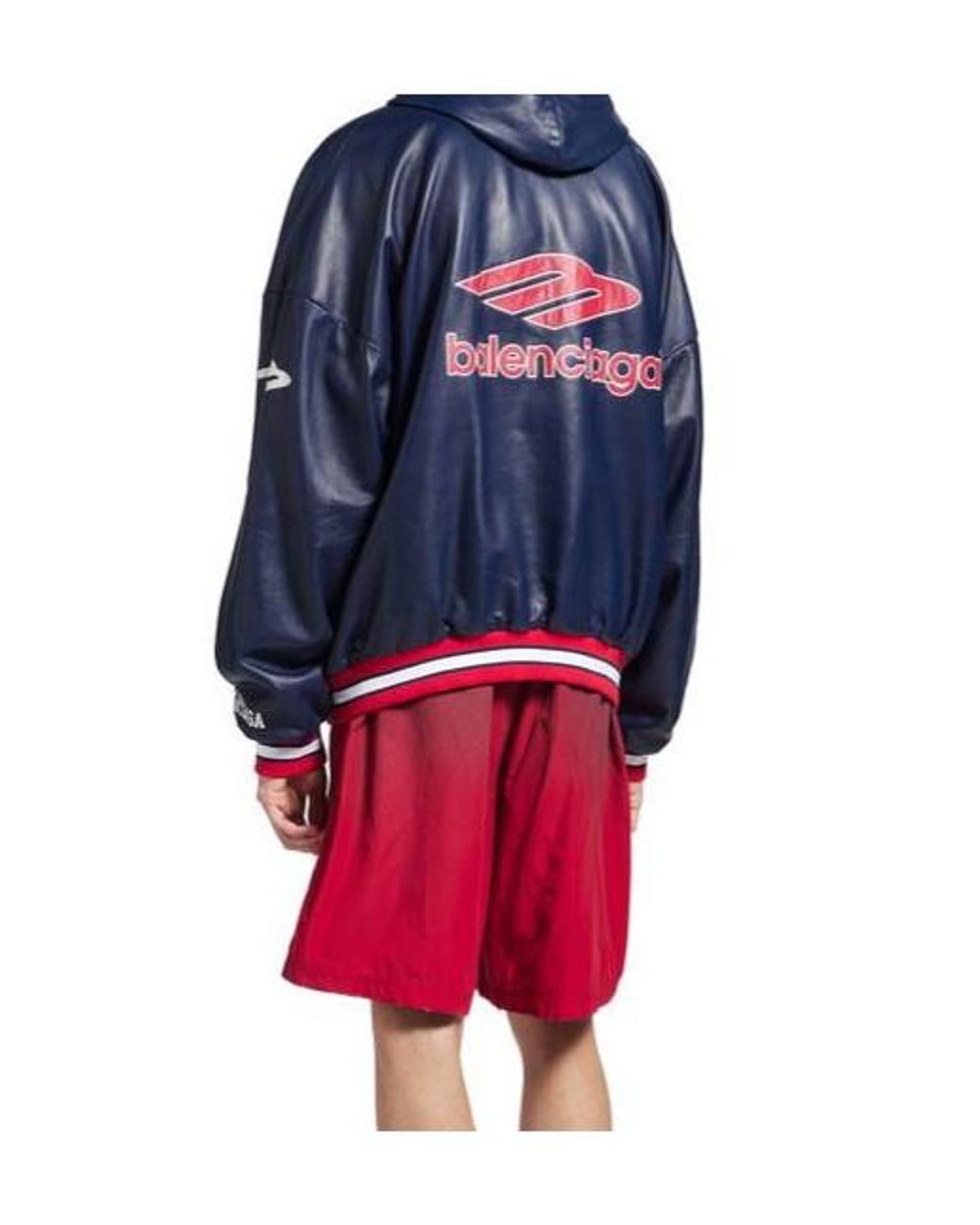 Balenciaga Blue 3B Football Polo Hoodie for men