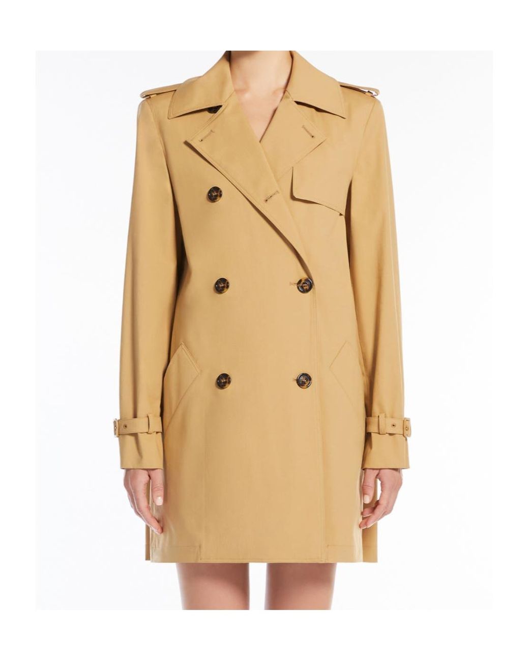 Max Mara Natural Landa Button-Up Trench Coat