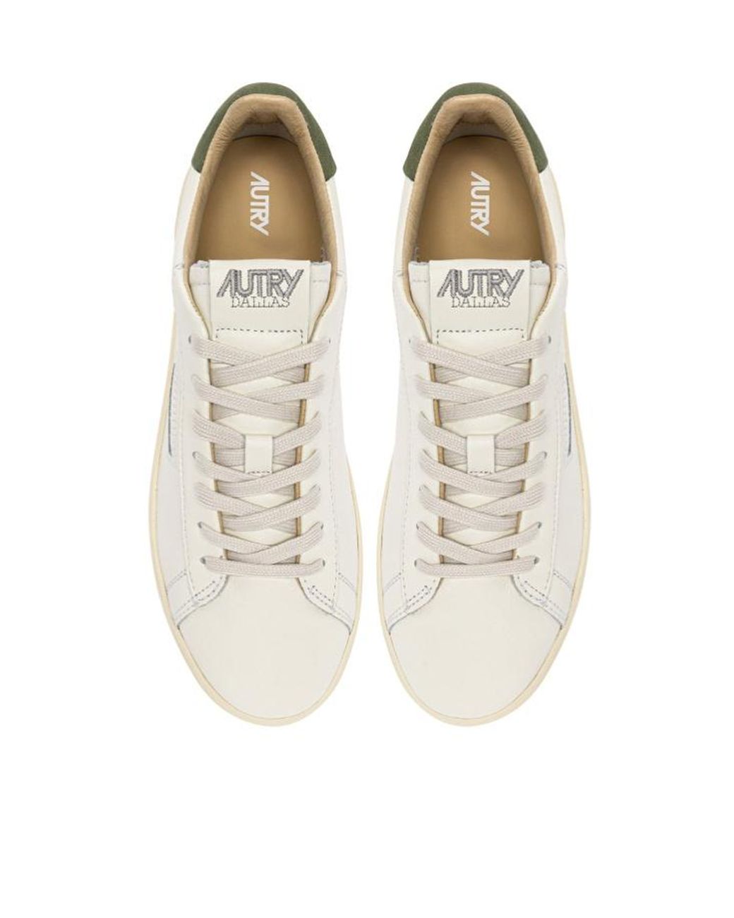 Autry White Dallas Lace-Up Sneakers for men