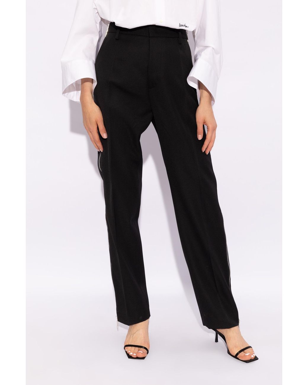DSquared² Black Side-Zip Trousers