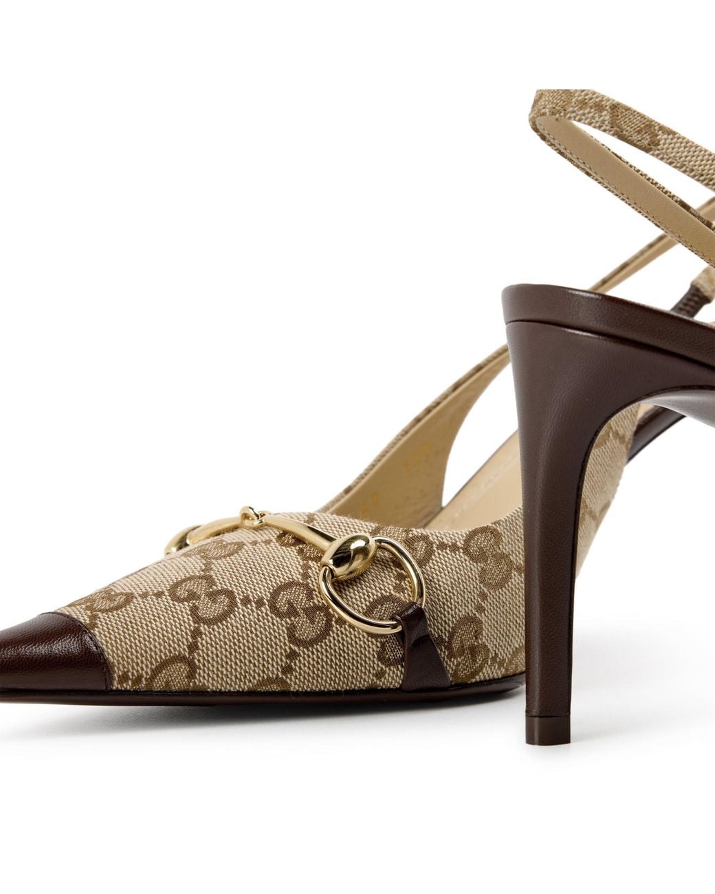 Gucci White Jacquard Slingback Pumps