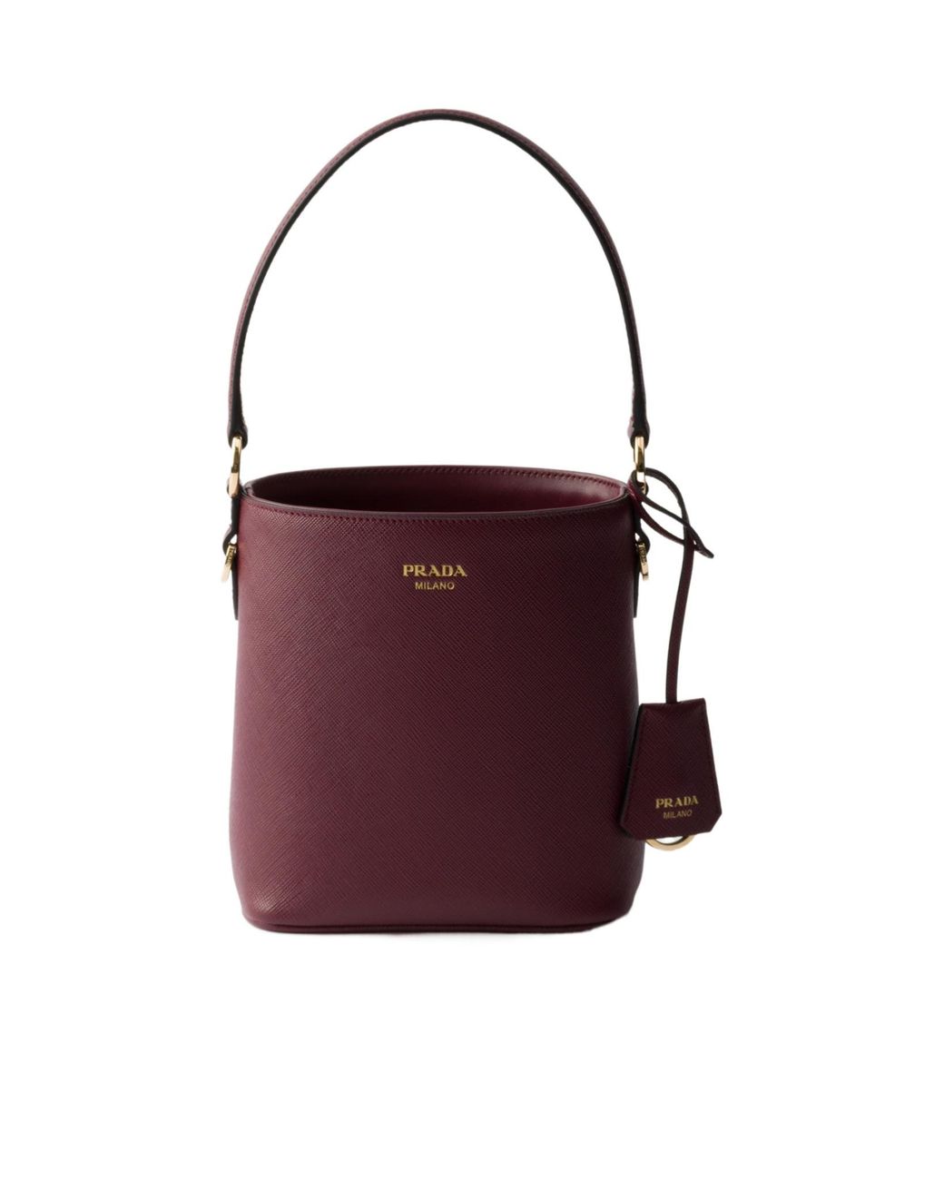 Prada Red Saffiano Leather Mini Bucket Bag