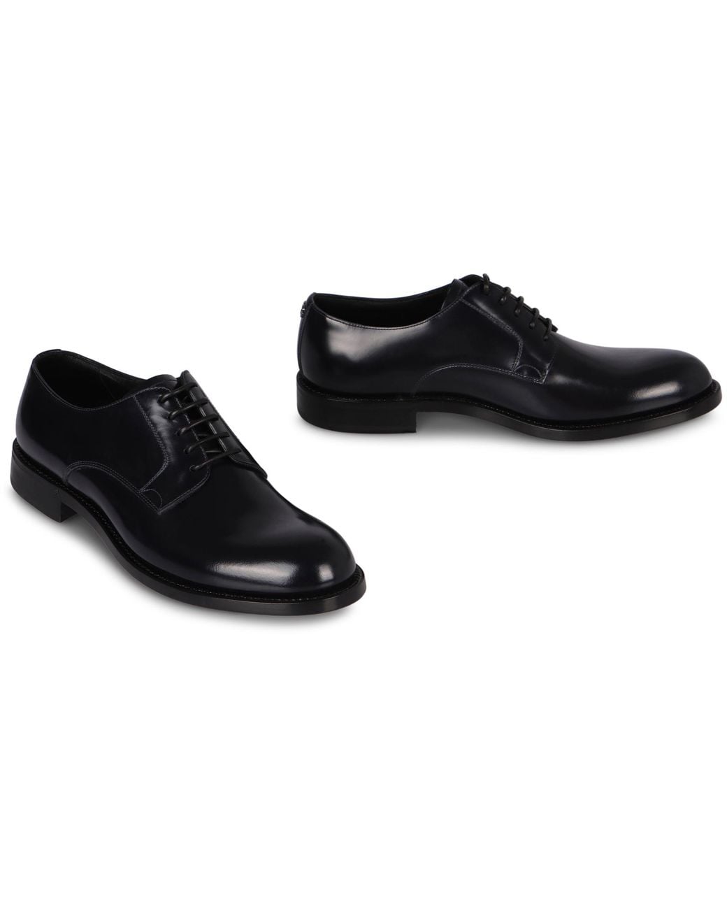 Dolce & Gabbana Black Lace-Up Derby Shoes for men