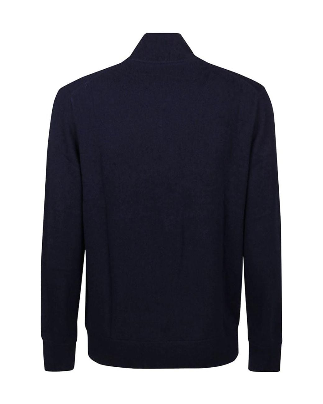 Ralph Lauren Blue Full Zip Stand Collar Cardigan for men