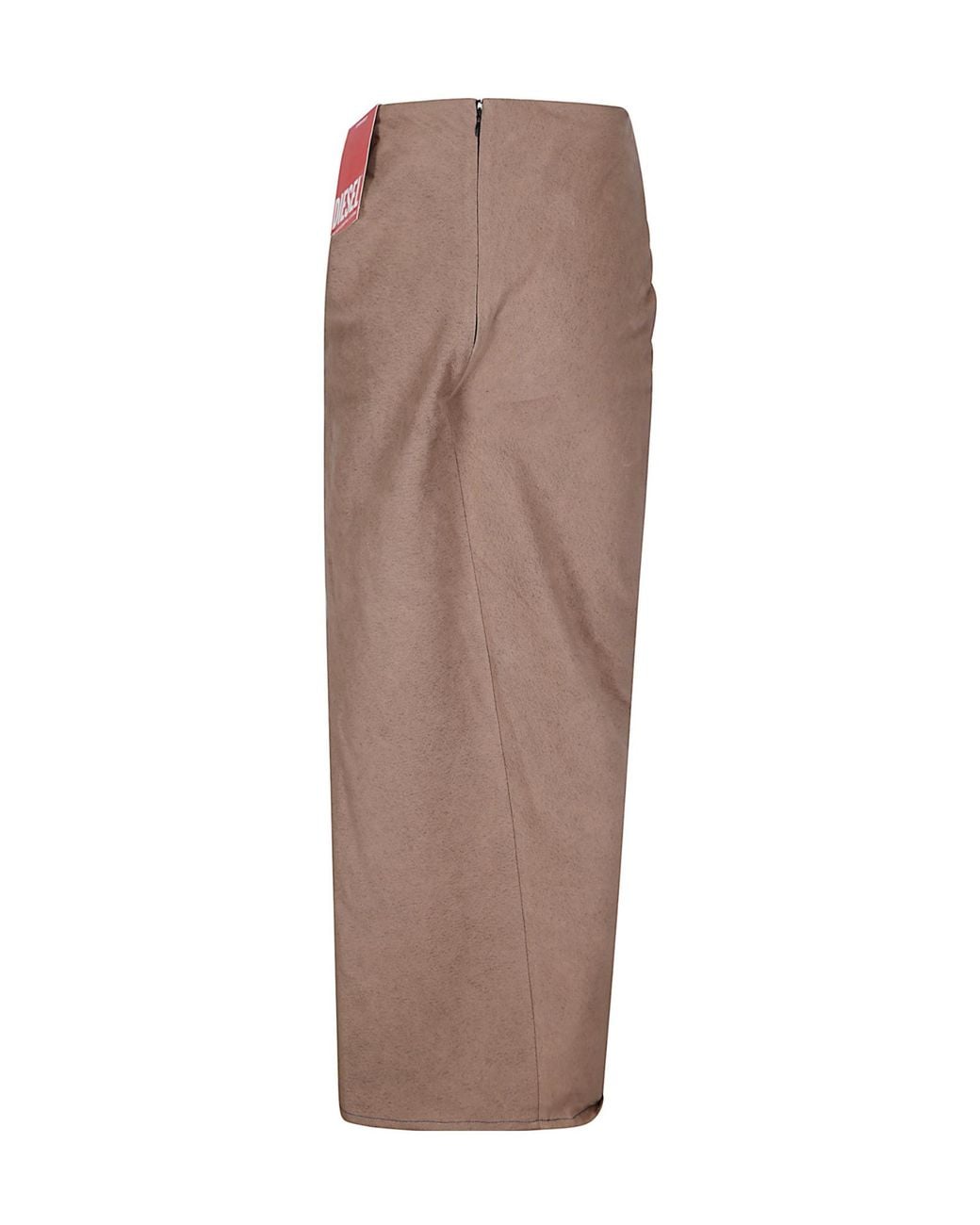 DIESEL Brown Denim High-Rise Draped Asymmetric Wrap Midi Skirt