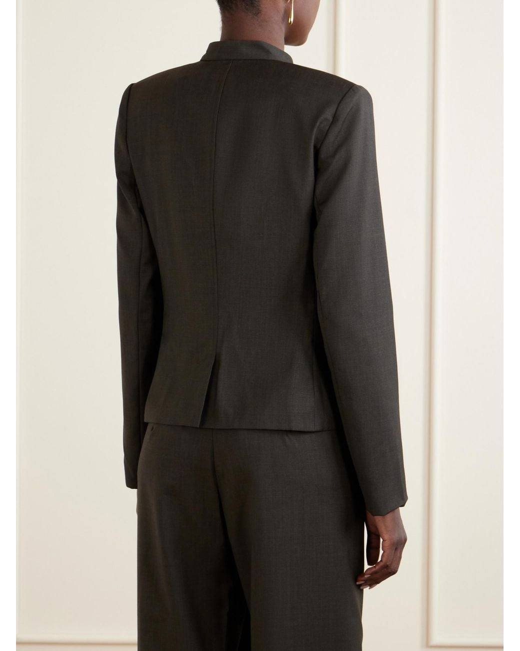 St. Agni Black Moto Wool-Blend Jacket