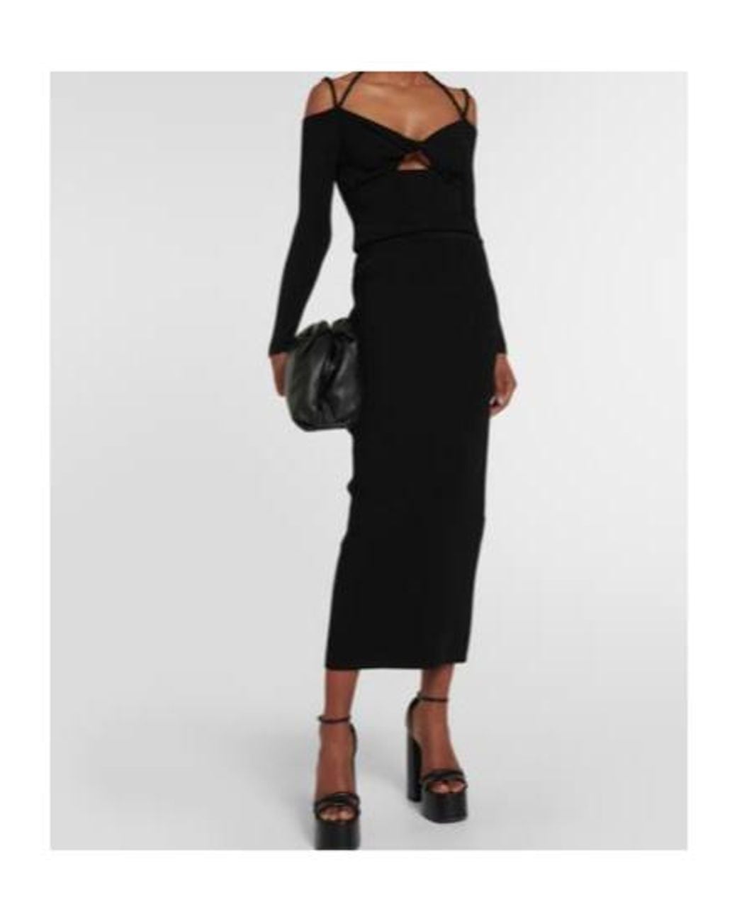 Altuzarra Black Ribbed-Knit Cutout Top