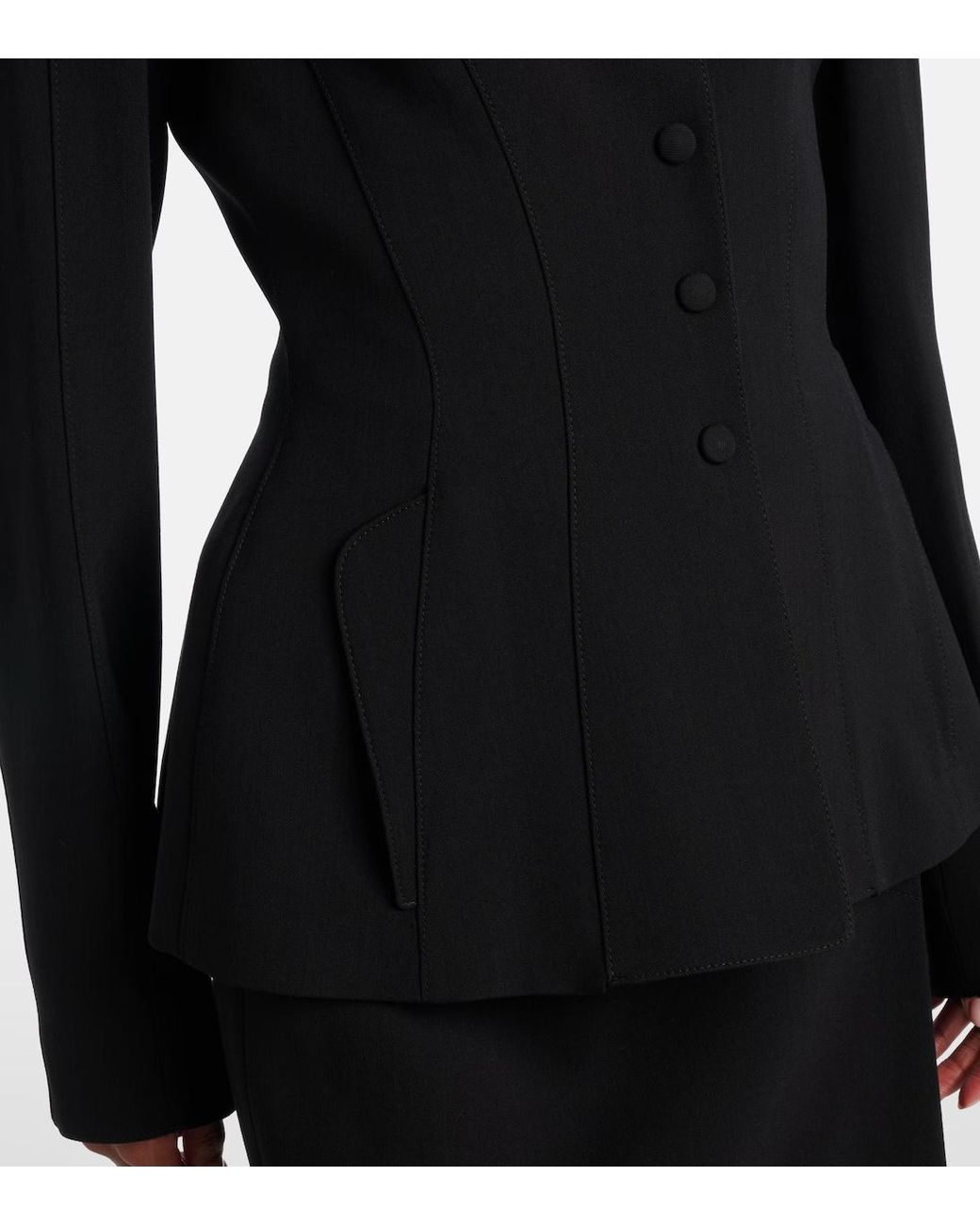 Mugler Black Re/Edit Single-Breasted Long Sleeve Suit Jacket