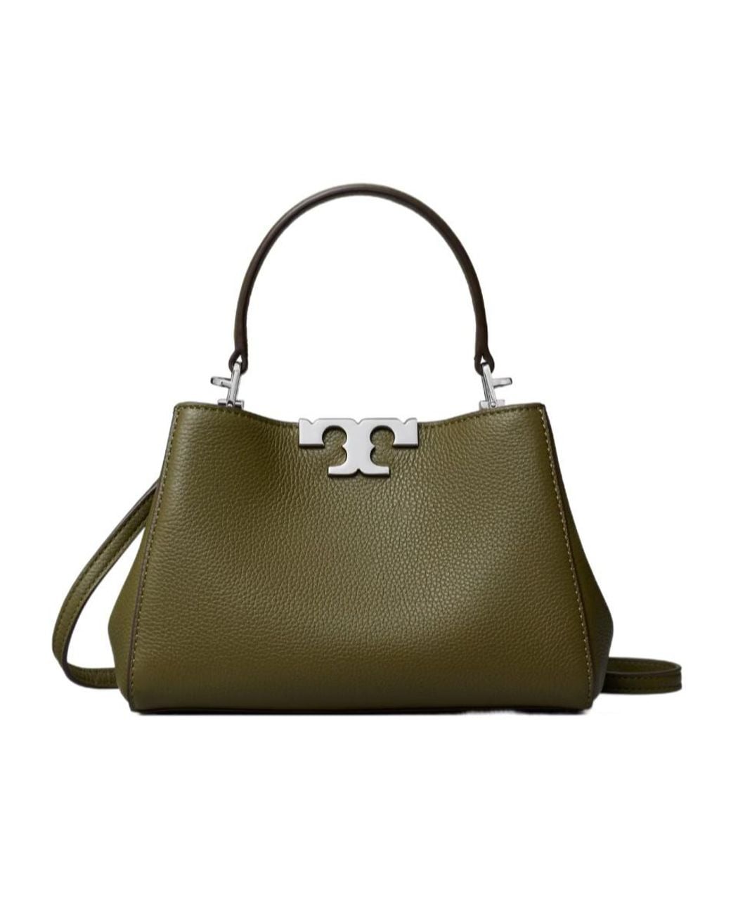 Tory Burch Green Eleanor Pebbled Mini Satchel Bag